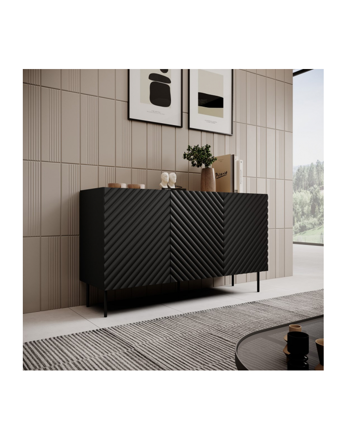 cama meble Komoda 3D2SZ ONDA 150x45x85 czarny główny