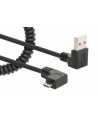 MANHATTAN Coiled USB-A to Micro-USB Charging Cable Male/Male 1m 3ft. Tangle-Resistant Angled Plugs No Data Transmission Black - nr 9