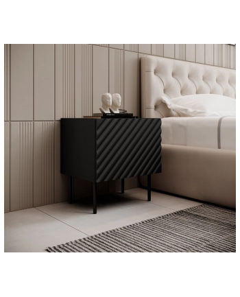 cama meble Szafka nocna ONDA 2szt 50x40x54 czarny nr 1