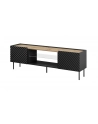 cama meble Szafka RTV EF ONDA 180x40x39-58 czarny (stojąca lub wisząca) - nr 1