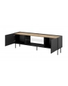 cama meble Szafka RTV EF ONDA 180x40x39-58 czarny (stojąca lub wisząca) - nr 6