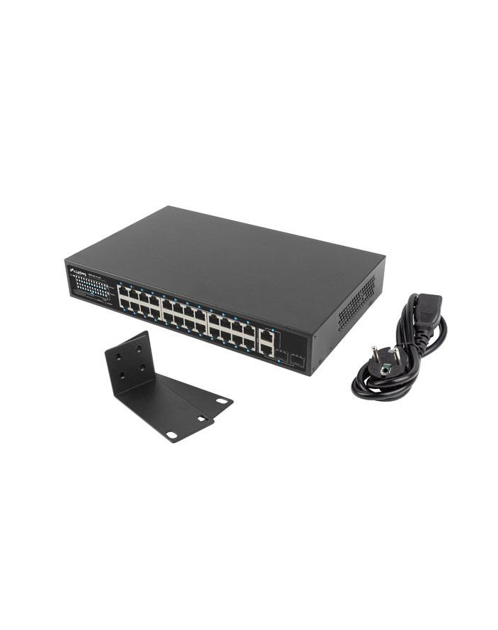 Switch niezarządzalny Lanberg 24x 100Mb PoE+/2x Combo Rack 19'' Gigabit Ethernet 250W główny