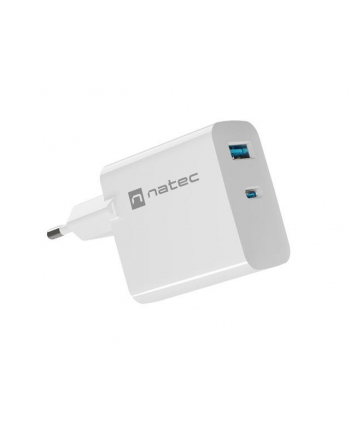 Ładowarka sieciowa Natec Ribera Gan 1x USB-A + 1x USB-C 65W biała