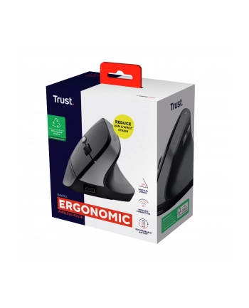 trust Mysz bezprzewodowa ergonomiczna Bayo II czarna nr 1