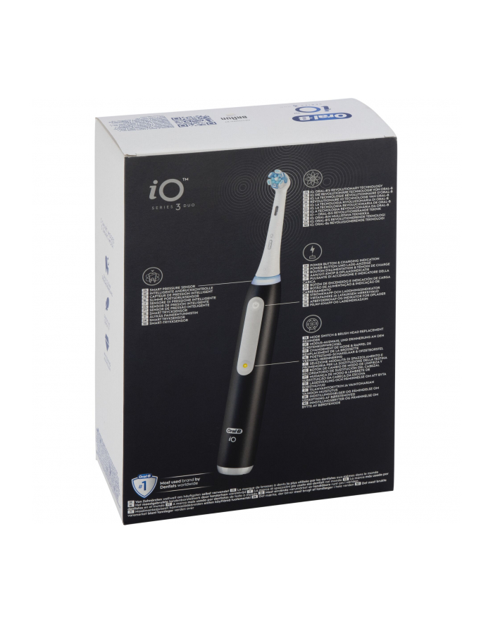 Braun Oral-B iO Series 3N Duo, electric toothbrush (Kolor: CZARNY/blue, matt Kolor: CZARNY/ice blue incl. 2nd handpiece) główny