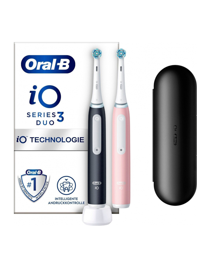 Braun Oral-B iO Series 3N Duo, electric toothbrush (Kolor: CZARNY/pink, matt Kolor: CZARNY//blush pink incl. 2nd handpiece) główny