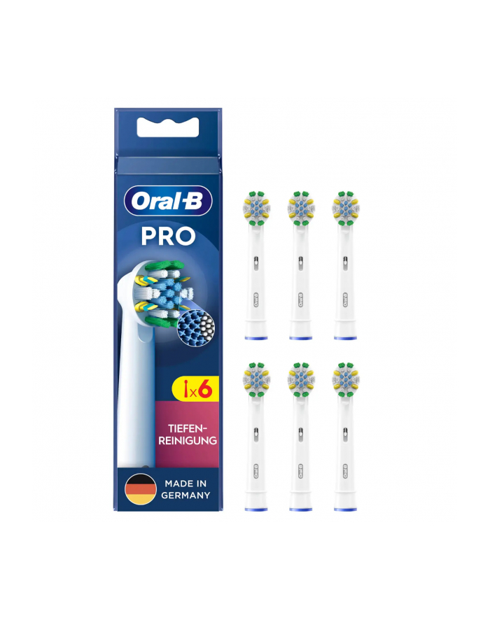 Braun Oral-B Pro Deep Cleaning Brush Heads Pack of 6 (White) główny