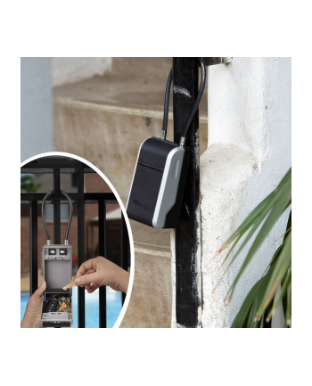 master lock Kasetka na klucze z zamkiem szyfrowym i elastyczną szeklą kablową