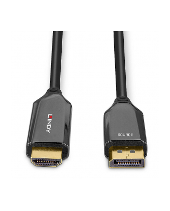 Lindy Active adapter cable DisplayPort > HDMI 8K60 (Kolor: CZARNY, 2 meters)