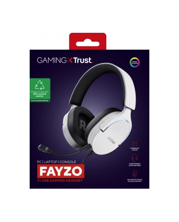 trust Słuchawki GXT490W FAYZO 7.1 USB białe nr 2