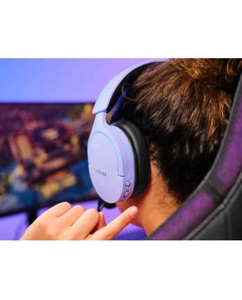 trust Słuchawki bezprzewodowe gamingowe GXT491P Fayzo fioletowe nr 1
