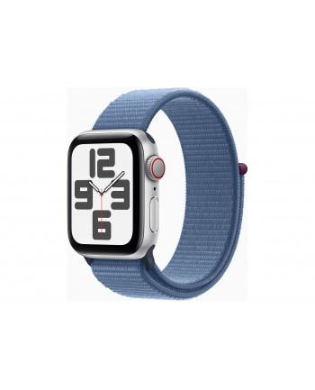 Apple Watch Se GPS+Cellular Koperta 40mm z aluminium w kolorze srebrnym z opaską sportową w kolorze zimowego błękitu (MRGQ3ETA)