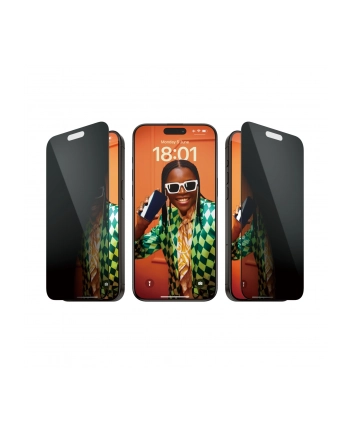 PanzerGlass Ultra-Wide Fit - szkło prywatyzujące do iPhone 15 Pro Max czarna ramka nr 2