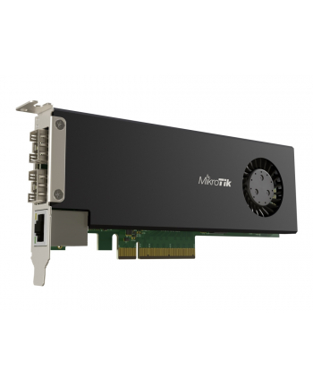 Mikrotik Cloud Core Router 2004-1G-2XS-PCIe network interface card with quad-core ARMv8 64-bit AL32400 CPU, 4GB RAM, 2x25G SFP28 cages, 1xGbit LAN, Ro nr 1