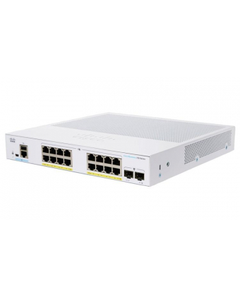 Cisco switch CBS250-16P-2G, 16xGbE RJ45, 2xSFP, fanless, PoE+, 120W (CBS25016P2GEURF)