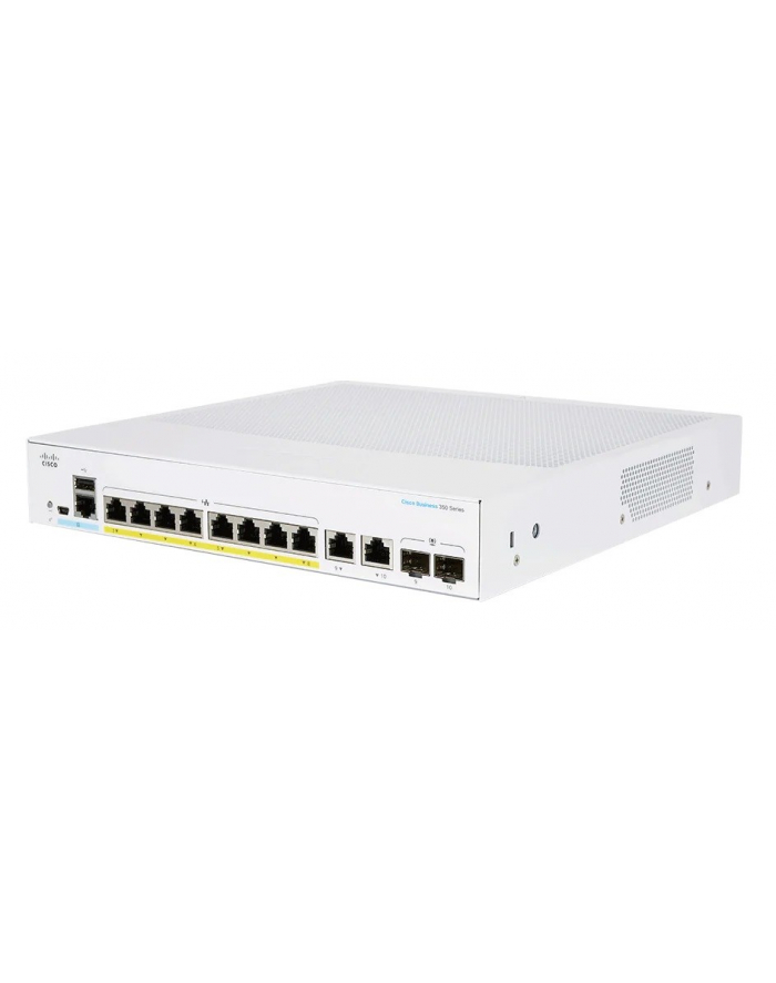 Cisco switch CBS250-8FP-E-2G, 8xGbE RJ45, 2xRJ45/SFP combo, fanless, PoE+, 120W (CBS2508FPE2GEURF) główny