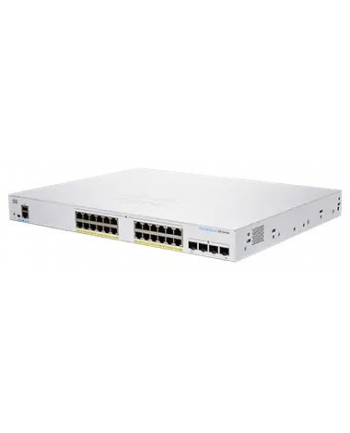 Cisco switch CBS350-24P-4G, 24xGbE RJ45, 4xSFP, fanless, PoE+, 195W (CBS35024P4GEURF)