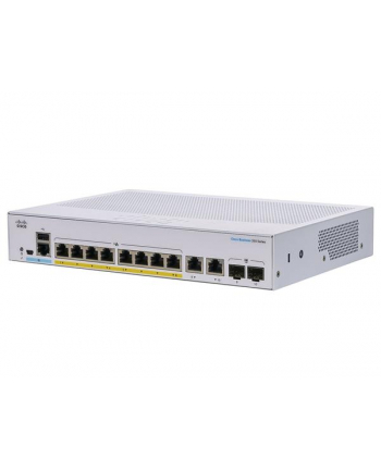 Cisco switch CBS350-8P-2G, 8xGbE RJ45, 2xGbE RJ45/SFP, fanless, PoE+, 67W (CBS3508P2GEURF)