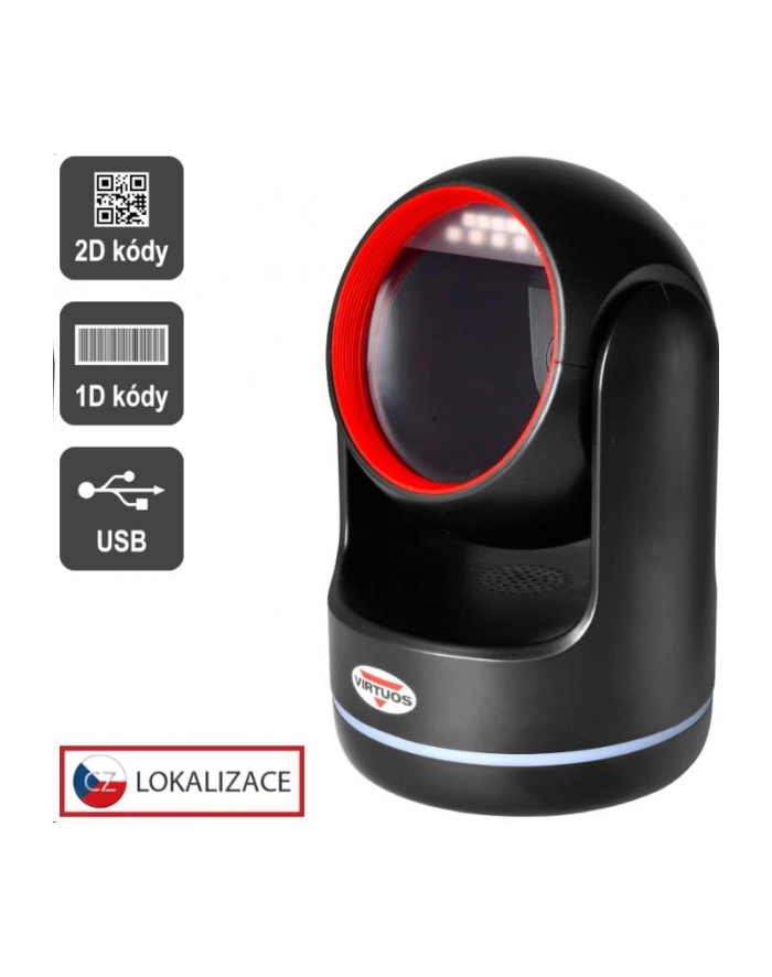 Virtuos Czytnik Ccd 2D Ht-861A, Stacjonarny, Usb, Czarny główny