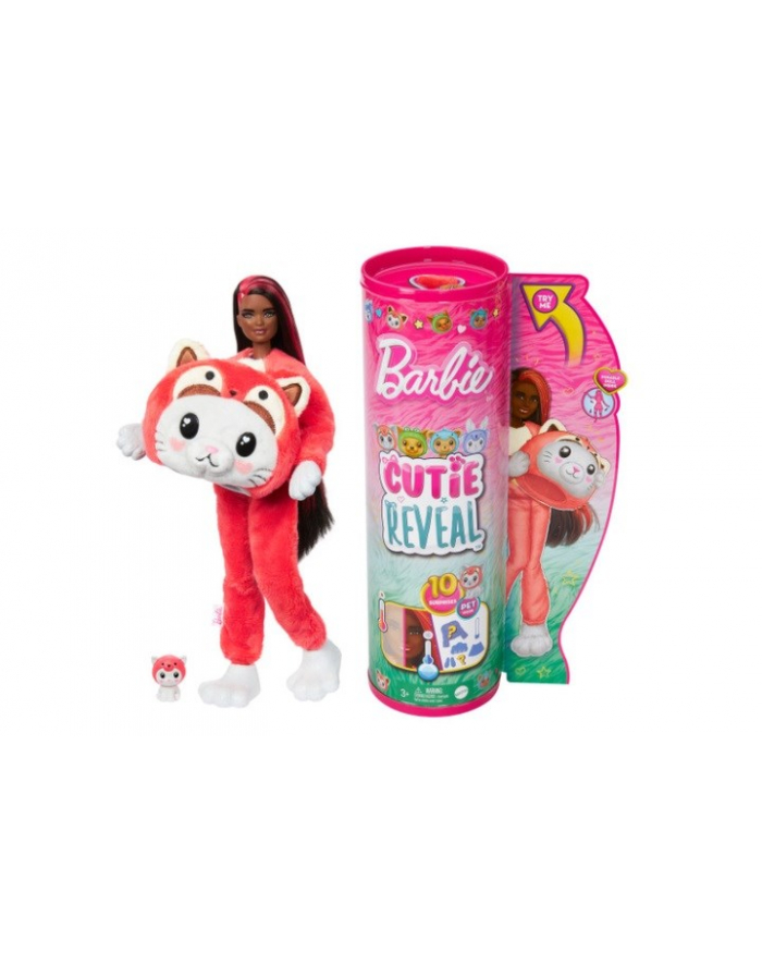 Barbie Lalka Cutie Reveal Kotek-Panda czerwona HRK23 MATTEL główny