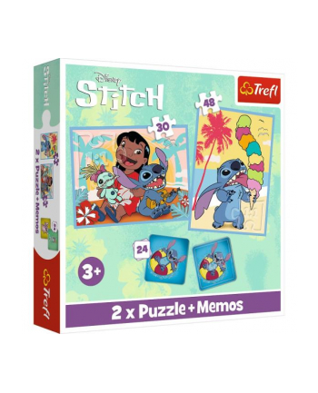 Puzzle 2w1 + memos Wesoły dzień Lilo i Stitch 93585 TREFL