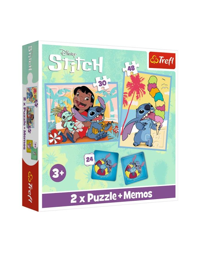 Puzzle 2w1 + memos Wesoły dzień Lilo i Stitch 93585 TREFL główny