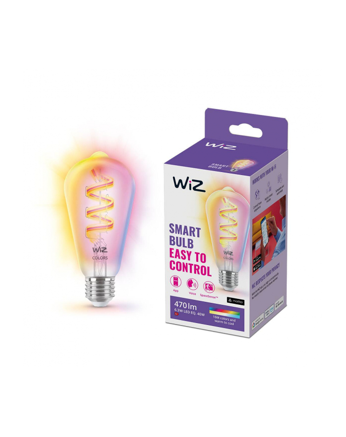 WiZ Żarówka filament ST64 6,3 W (40 W), kolorowe światło (929003267301) główny