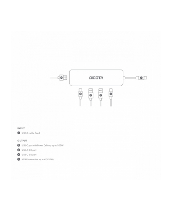 dicota Hub USB-C 5 w 1 Video Hub 4K PD 100W