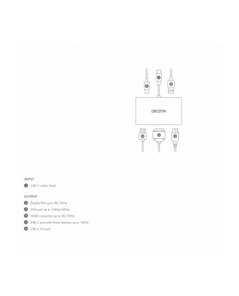 dicota Stacja dokująca USB-C 5 w 1 4K HDMI/DP PD 100W