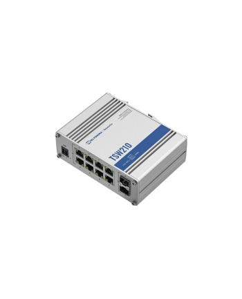 teltonika Przełącznik niezarządzalny TSW210 Switch 2xSFP 8xPoE+ 8xGbE DIN RAIL Back Panel