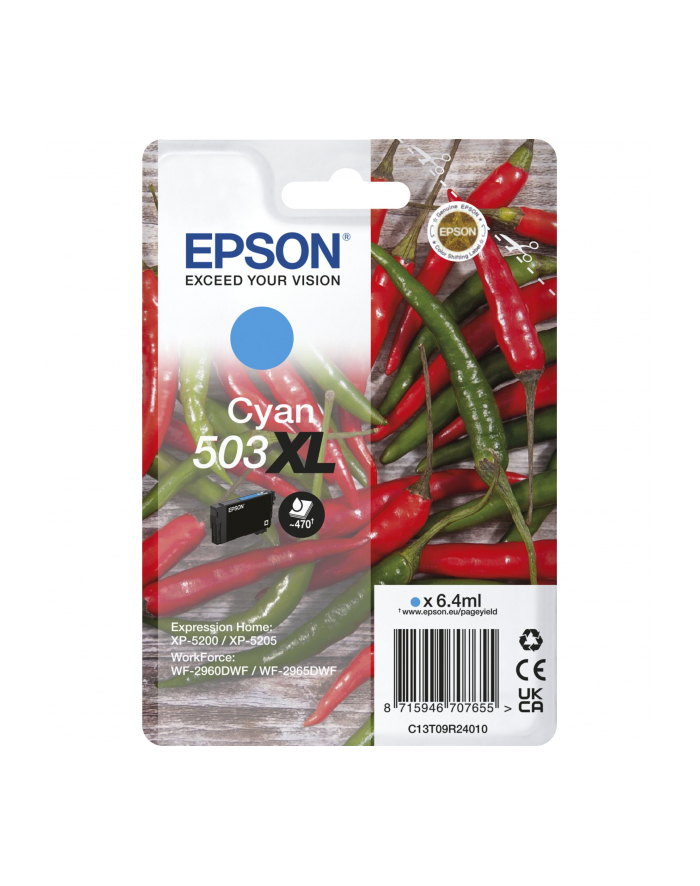Epson 503XL Błękitny 6.4ml  XP520x/WF296x główny