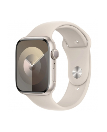 Apple Watch Series 9 GPS Koperta 45mm Z Aluminium W Kolorze Księżycowej Poświaty Z Opaską Sportową W Kolorze Księżycowej Poświaty (MR963QC/A)