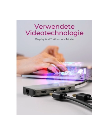 icybox Stacja dokująca IB-DK4012-CPD 9w1, 2x HDMI, 4K60Hz, 3xUSB, 100W PD,LAN, Czytnik kart nr 2