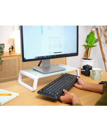 trust Podstawka pod monitor MONTA GLASS biała