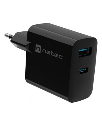 natec Ładowarka sieciowa Ribera GAN 1X USB-A + 1X USB-C 45W Czarna nr 1
