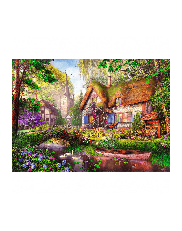 Puzzle 1000el Premium Plus Tea time Urocza chatka w lesie 10804 Trefl główny