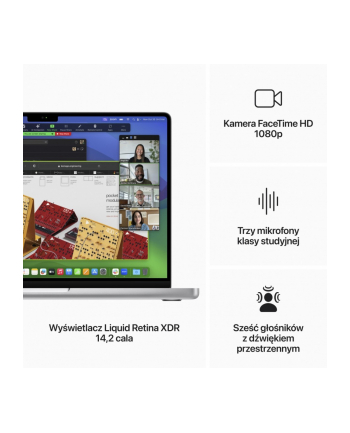 apple MacBook Pro 14.2: M3 8/10, 16GB, 1TB SSD - Srebrny