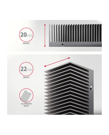 axagon CLR-M2XT Chłodnica aluminiowa pasywna do dysku M.2 SSD, ALU korpus, silikonowe podkładki termiczne, wysokość 24mm