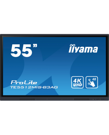 iiyama Monitor interaktywny 55 cali TE5512MIS-B3AG INFRARED,40pkt,IPS,4K,7H,WiFi,VGA,HDMI, USB-c,Wifi,Bluetooth,metal,8ms