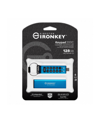 kingston Pendrive 128GB IronKey Keypad 200 FIPS140-3 Lvl3 AES-256