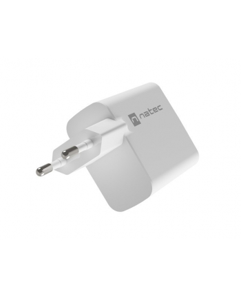 natec Ładowarka sieciowa Ribera GAN 1X USB-A + 1X USB-C 45W Biała