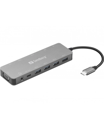 Sandberg USB-C 13-in-1 Travel Dock USB hub - 13 - Srebrny (13645) nr 2