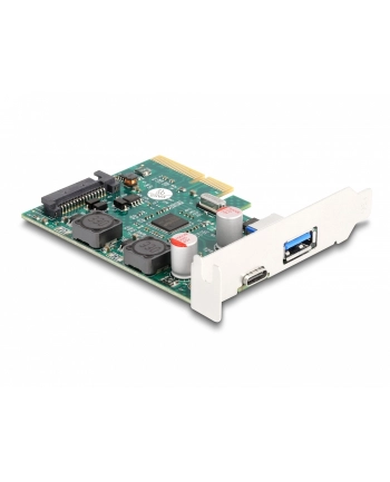 DeLOCK PCI Express x4 card for 1 x external USB 10 Gbps Type-C socket + 1 x external USB 10 Gbps Type-A socket, USB controller