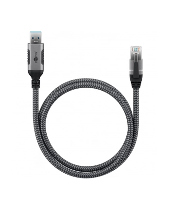 goobay Ethernet cable USB-A 3.2 Gen1 male > RJ-45 male, LAN adapter (Kolor: CZARNY/silver, 1 meter) nr 1