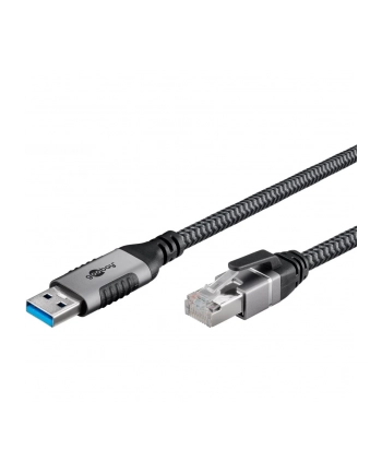 goobay Ethernet cable USB-A 3.2 Gen1 male > RJ-45 male, LAN adapter (Kolor: CZARNY/silver, 1 meter) nr 2