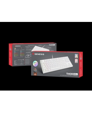 Genesis Thor 404 TKL biała RGB Kailh Box Brown V2 (NKG2072)