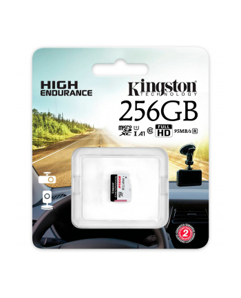 Kingston High Endurance 256GB microSDXC Memory Card (White/Black, UHS-I U1, Class 10, A1)