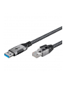 goobay Ethernet cable USB-A 3.2 Gen1 male > RJ-45 male, LAN adapter (Kolor: CZARNY/silver, 1 meter) - nr 18
