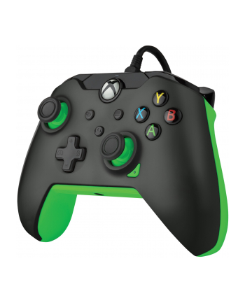 PDP Wired Controller - Neon Black, Gamepad (Kolor: CZARNY/green, for Xbox Series X|S, Xbox One, PC)