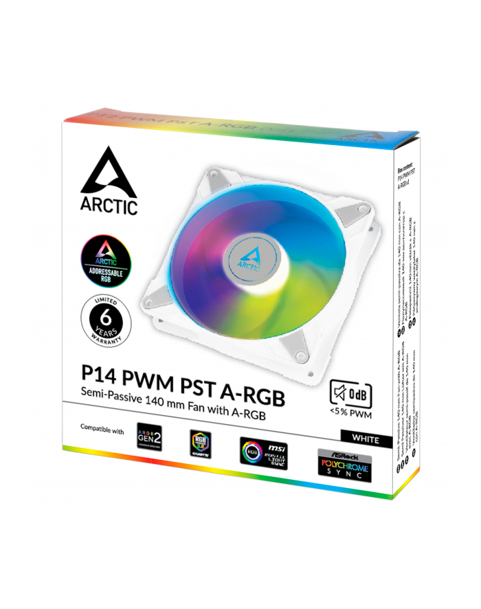 Arctic P14 Pwm Pst A-rgb wentylator 140mm Led Wh (ACFAN00276A) główny